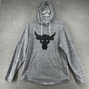 Under Armour Project Rock Hoodie Men Size Medium Gray Activewear
